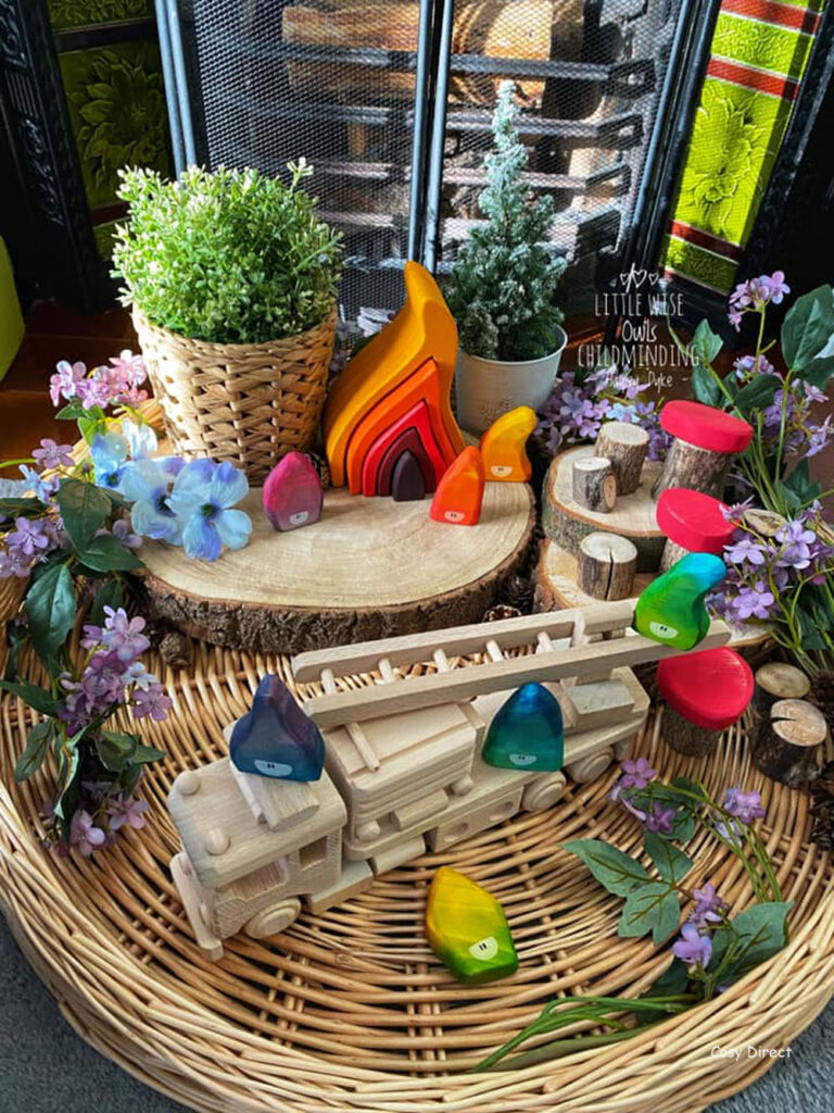Wicker Tray Play - small worlds